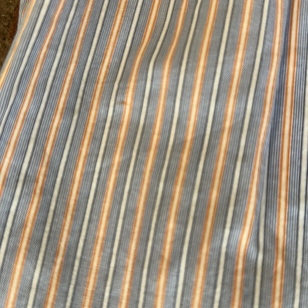 J. Crew Tailored Fit Men’s small 14-14.5 button down striped blue orange shirt